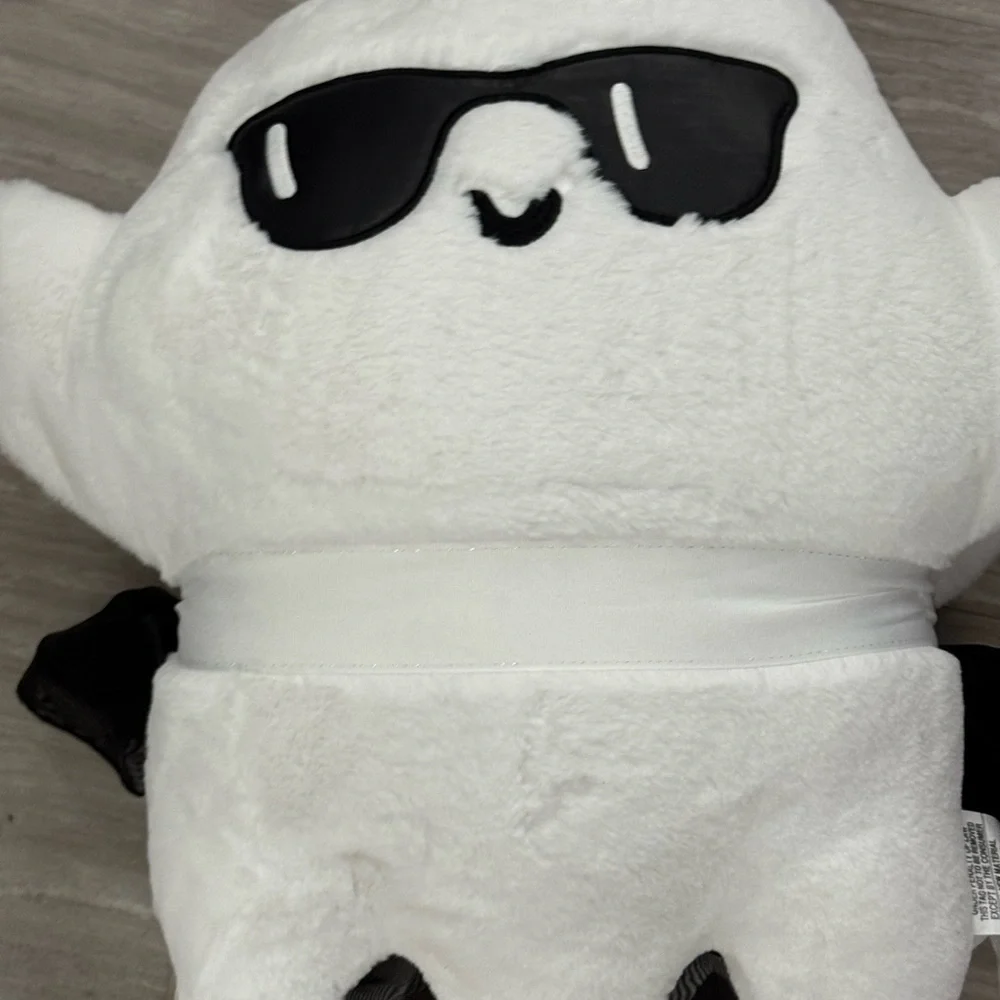 Cute White Ghost with Sunglasses man and ghost girl pillows